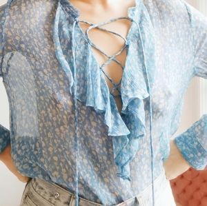 The Kooples Blue Silk Blouse